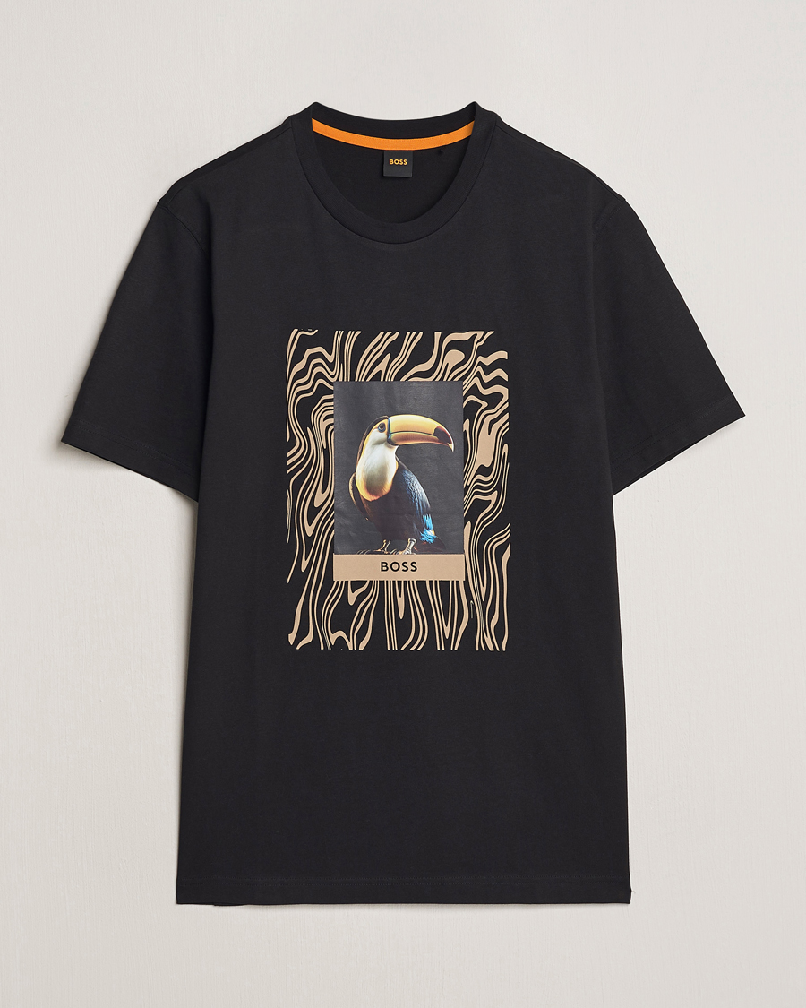 Herr | T-Shirts | BOSS ORANGE | Tucan Printed Crew Neck T-Shirt Black