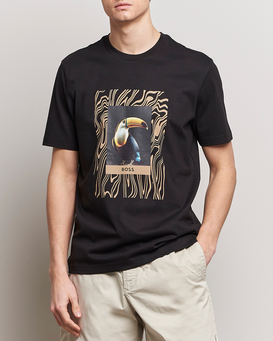 Herr | T-Shirts | BOSS ORANGE | Tucan Printed Crew Neck T-Shirt Black