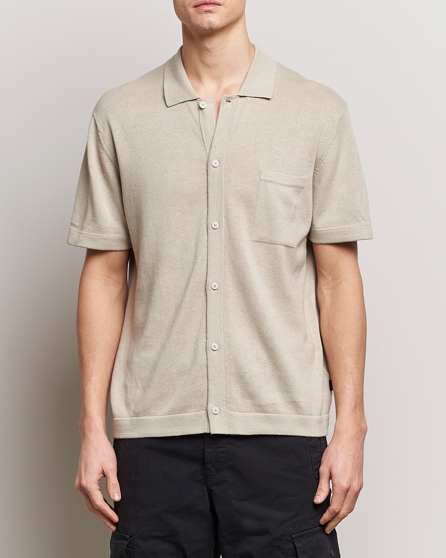 Herr | Casual | BOSS ORANGE | Kamiccio Knitted Short Sleeve Shirt Light Beige