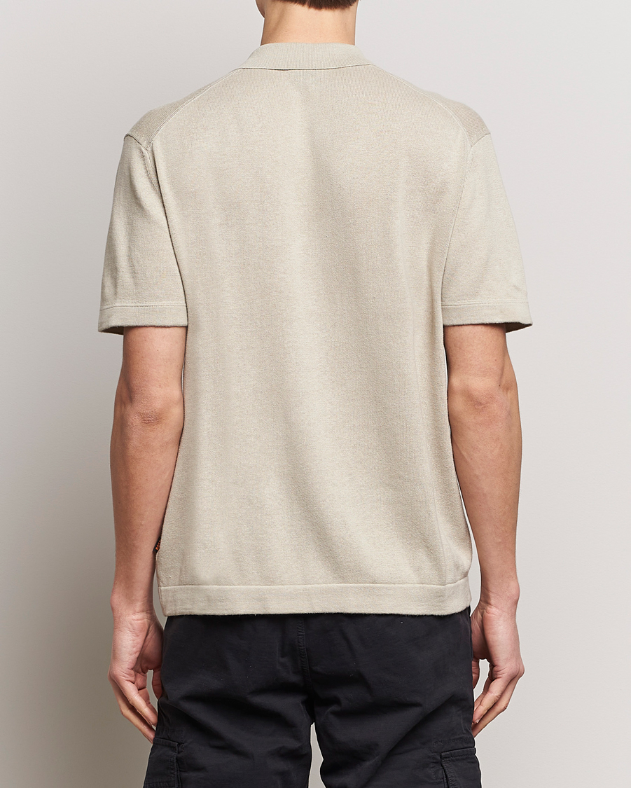 Herr | Skjortor | BOSS ORANGE | Kamiccio Knitted Short Sleeve Shirt Light Beige
