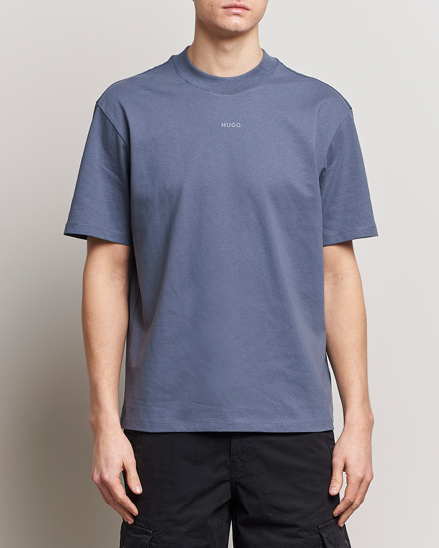 Herr | T-Shirts | HUGO | Dapolino Crew Neck T-Shirt Open Blue