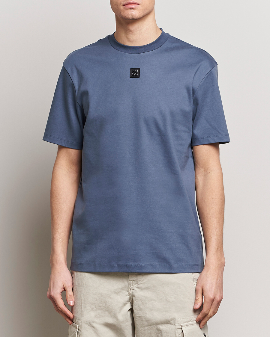 Herr | T-Shirts | HUGO | Dalile Logo Crew Neck T-Shirt Open Blue