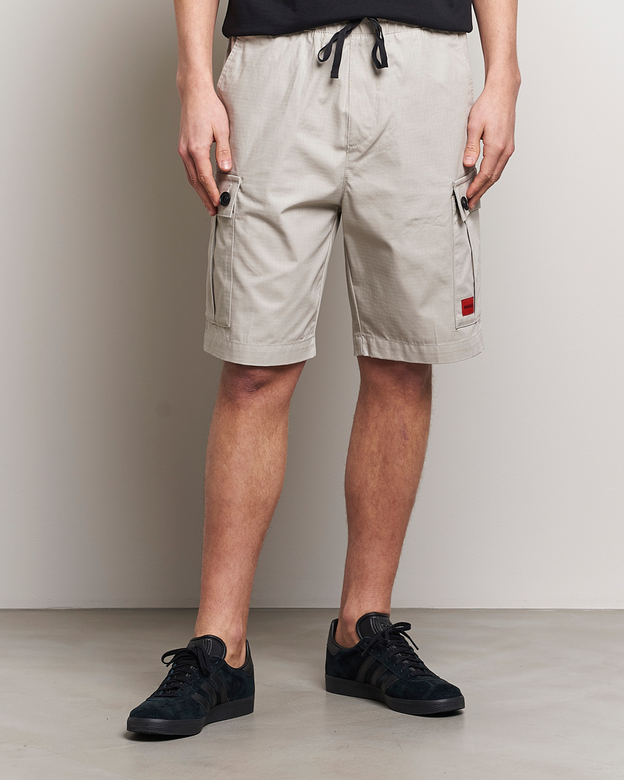 Herr | Kläder | HUGO | Garlio Cotton Cargo Shorts Light Grey