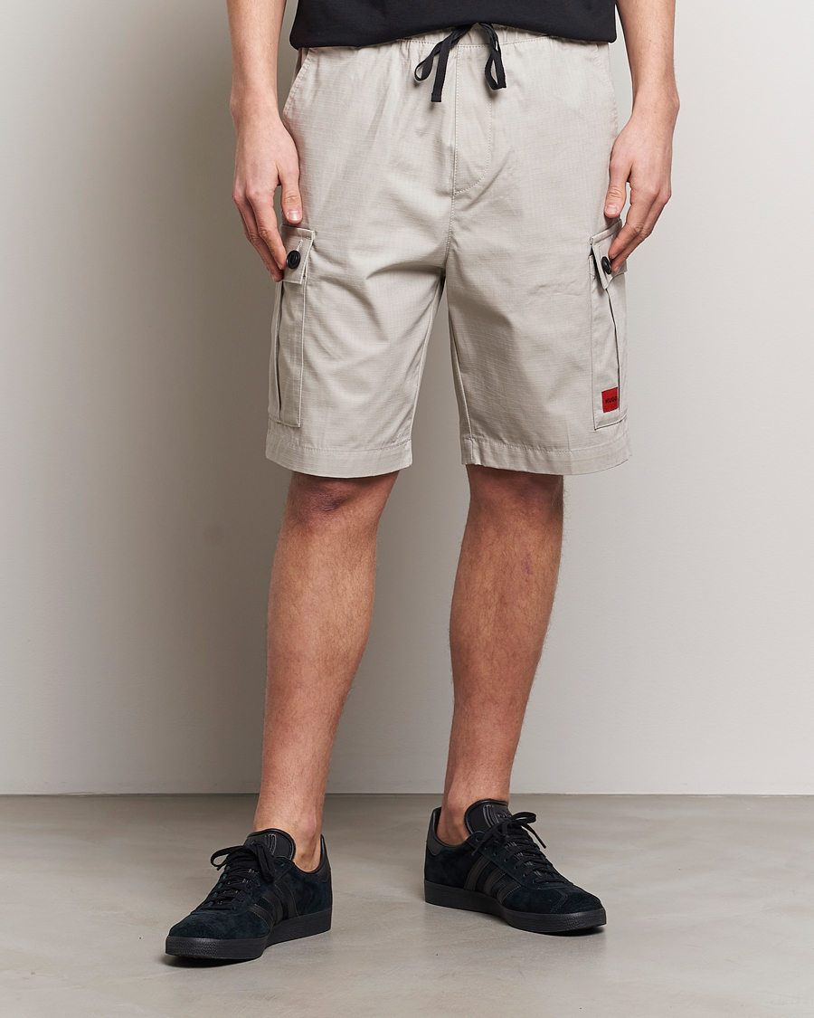 Herre |  | HUGO | Garlio Cotton Cargo Shorts Light Grey