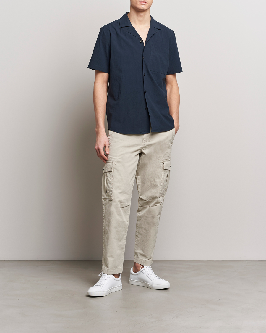 Herr | Skjortor | HUGO | Ellino Short Sleeve Shirt Dark Blue