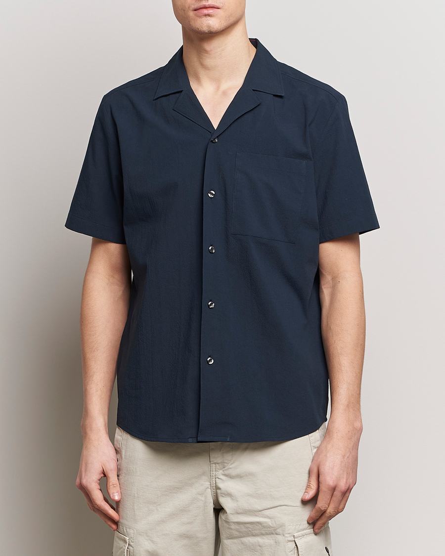 Herr | Skjortor | HUGO | Ellino Short Sleeve Shirt Dark Blue