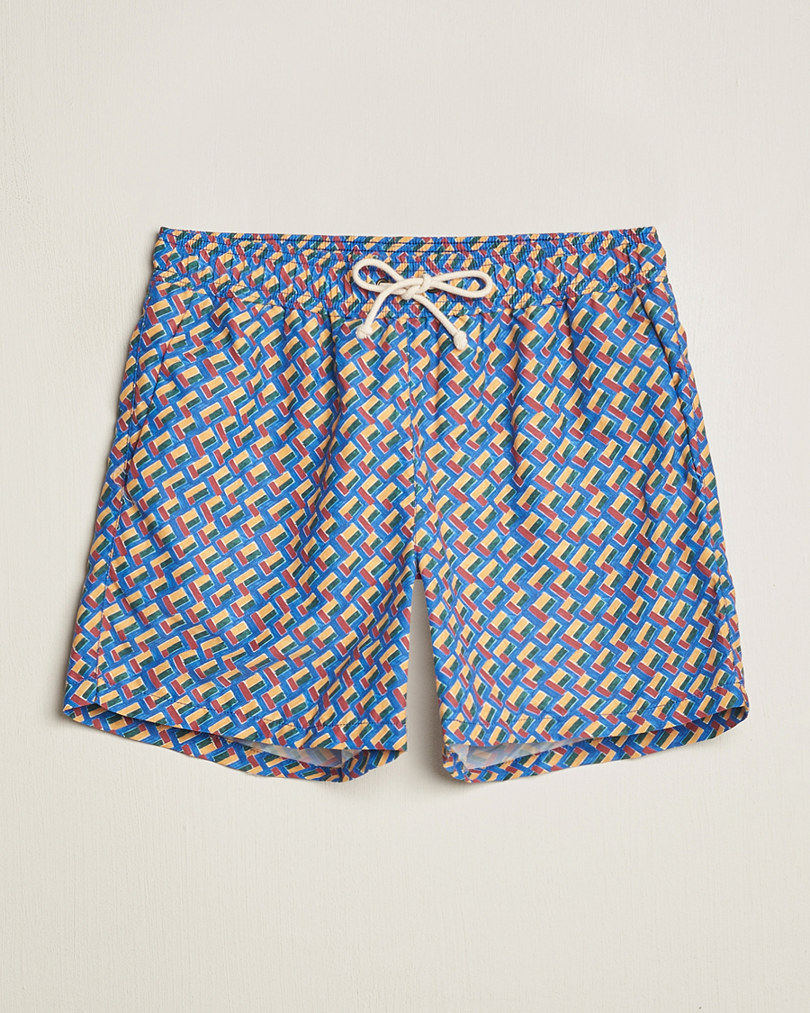 Herr | Badbyxor | Ripa Ripa | Meandro Printed Swimshorts Blue