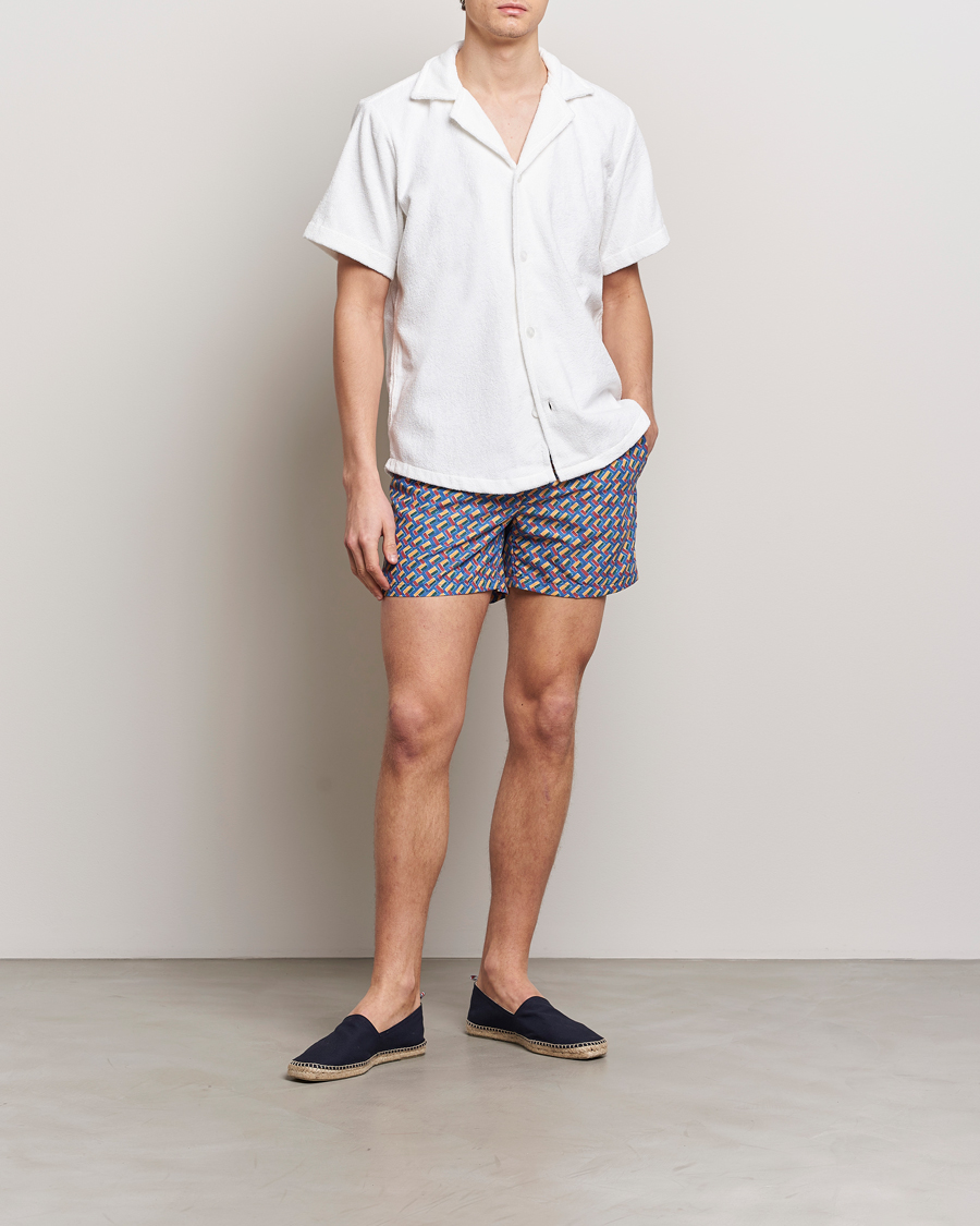 Herr | Badbyxor | Ripa Ripa | Meandro Printed Swimshorts Blue