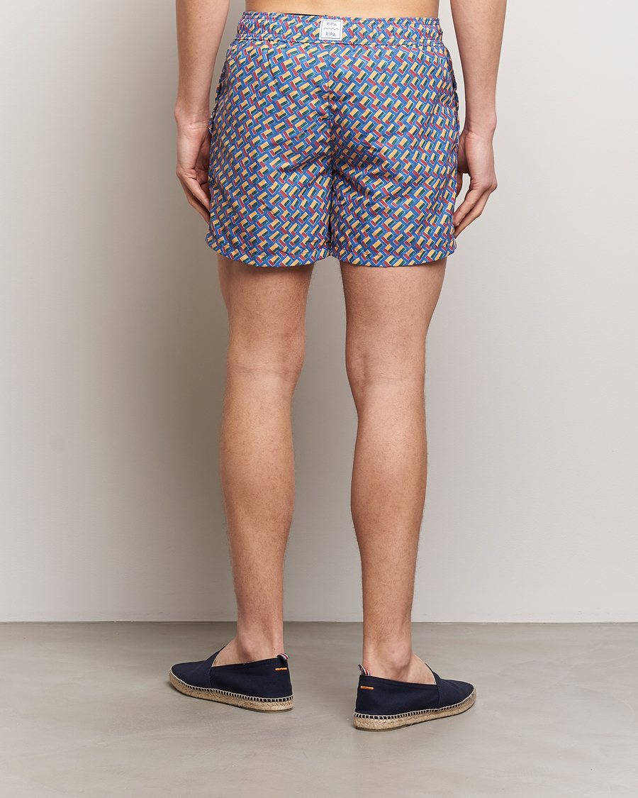 Herr | Badbyxor | Ripa Ripa | Meandro Printed Swimshorts Blue