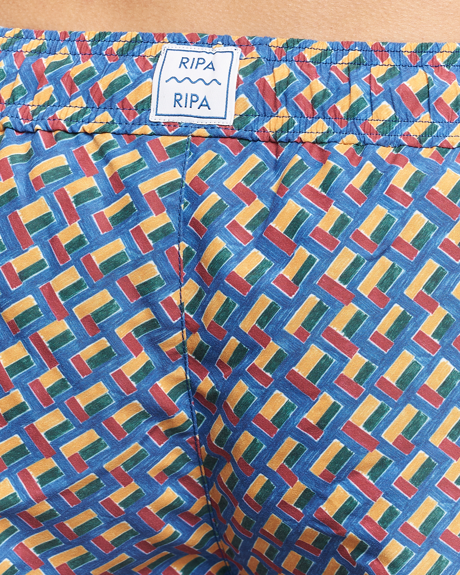 Herr | Badbyxor | Ripa Ripa | Meandro Printed Swimshorts Blue