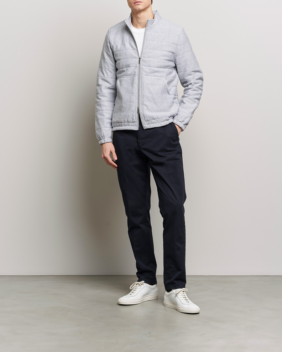 Herr | Tröjor | Stenströms | Cotton Collage Zip Jacket Grey