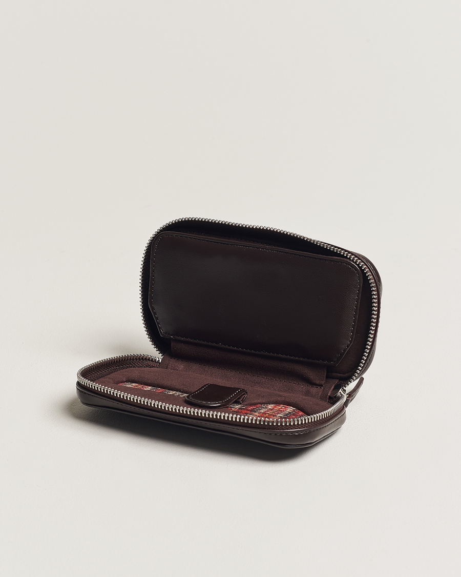 Herr | Lifestyle | WOLF | WM Brown 2 Piece Watch Zip-Case Tweed Brown