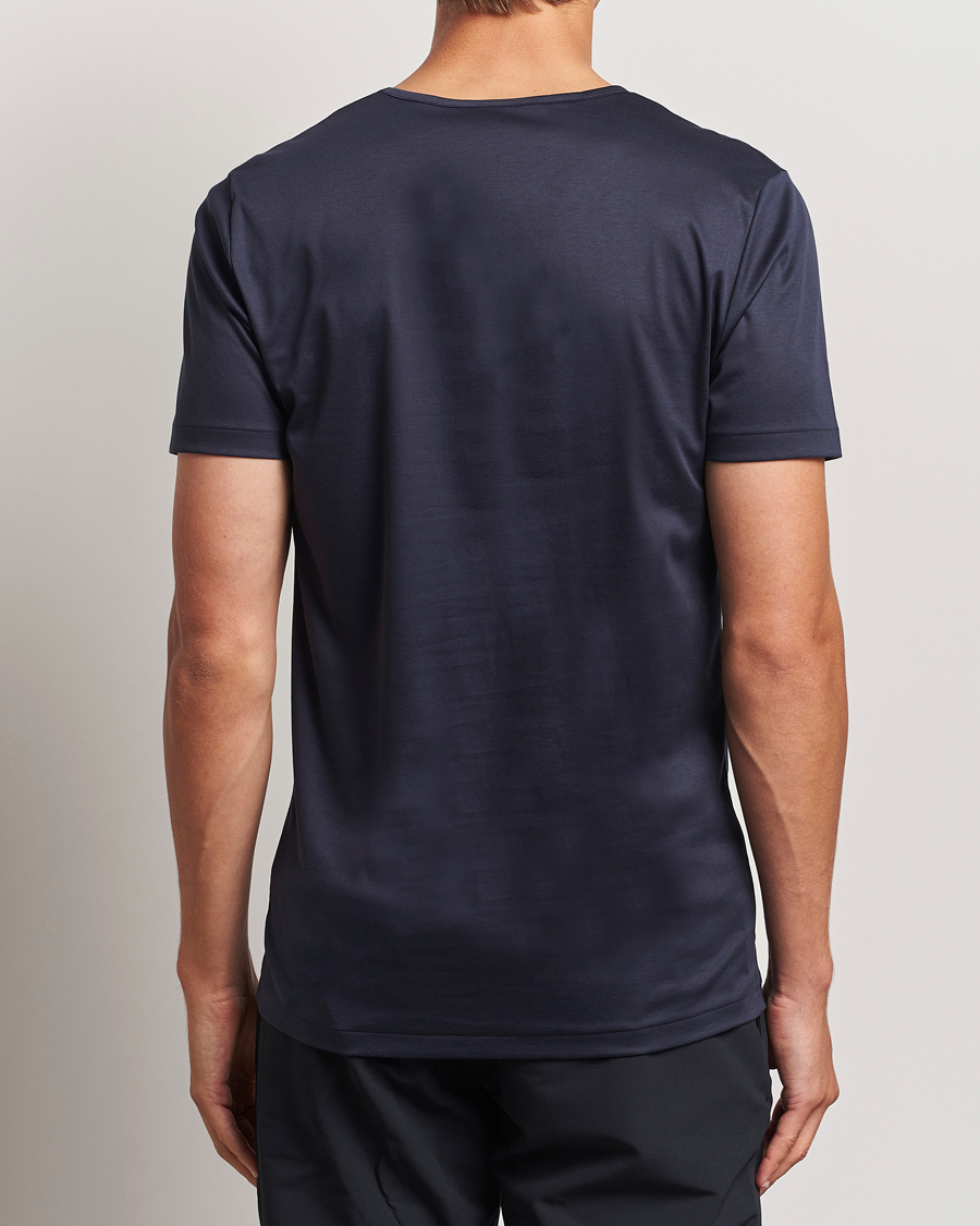 Herr | T-Shirts | Zimmerli of Switzerland | Sea Island Cotton Crew Neck T-shirt Navy