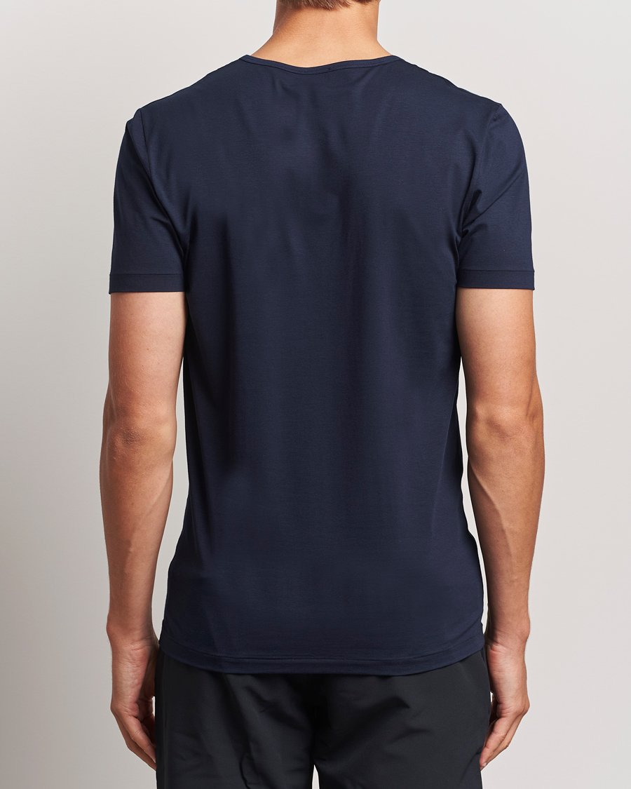Herr | T-Shirts | Zimmerli of Switzerland | Pure Comfort Crew Neck T-shirt Navy