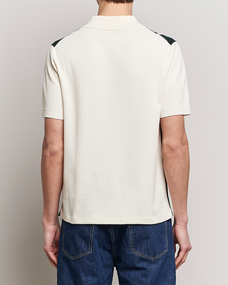 Herr | Pikéer | BEAMS PLUS | Knit Stripe Short Sleeve Polo White/Green