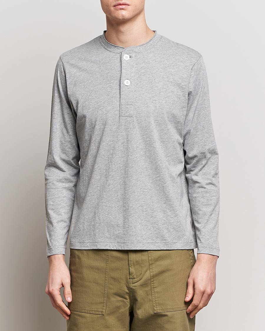 Herr | Tröjor | BEAMS PLUS | Cotton Henley Grey