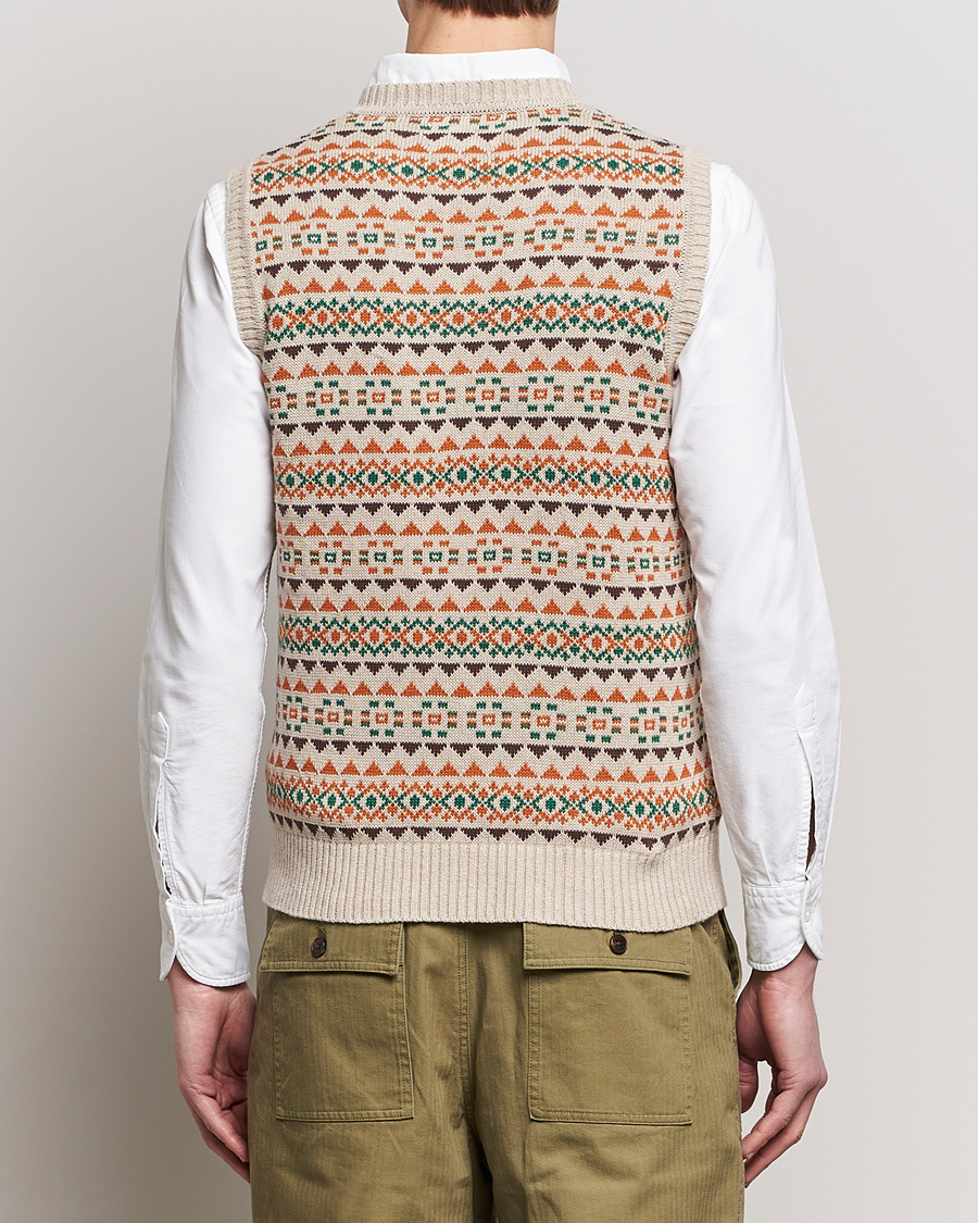 Herr | Tröjor | BEAMS PLUS | Fairisle Knit Vest Beige