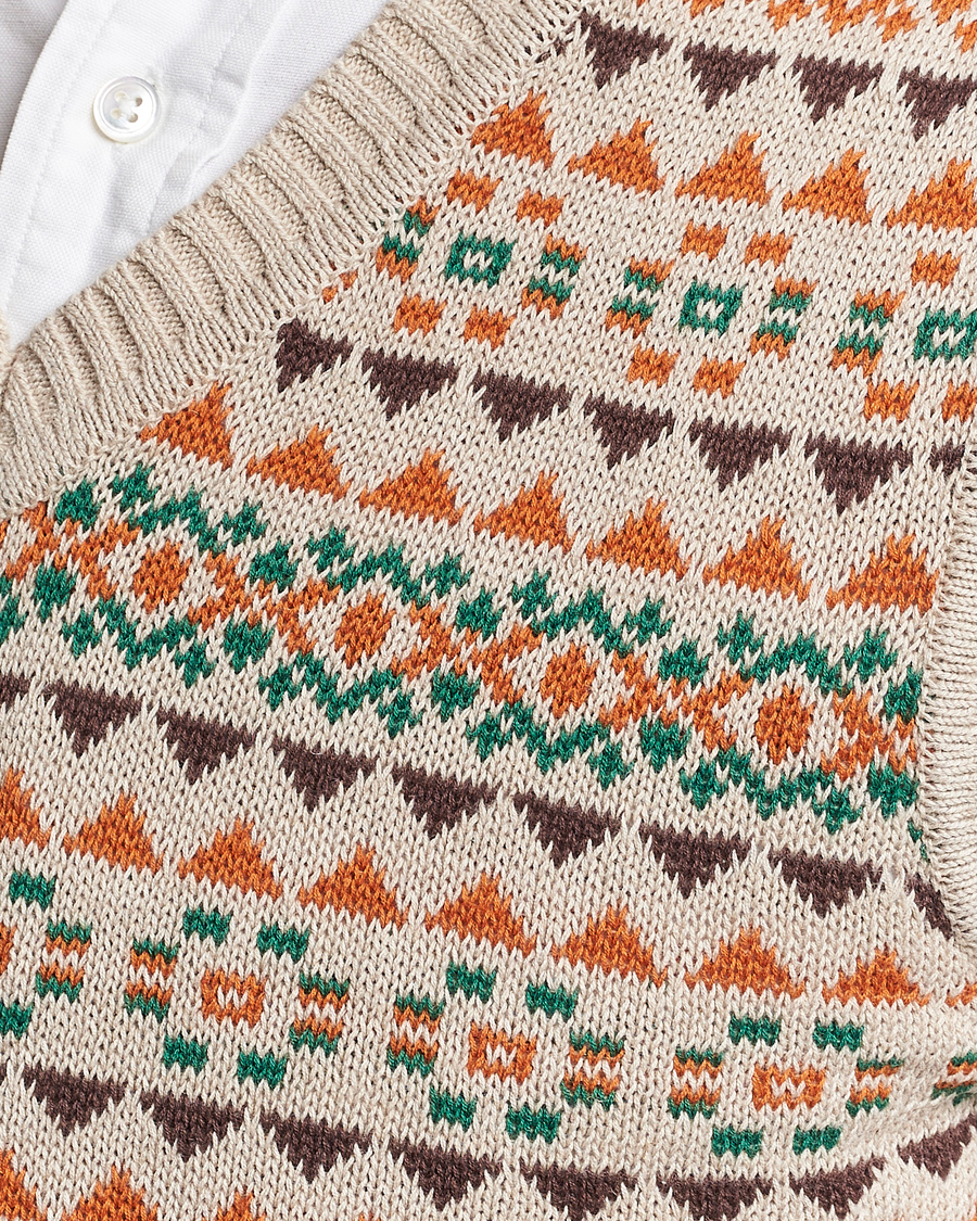 Herr | Tröjor | BEAMS PLUS | Fairisle Knit Vest Beige
