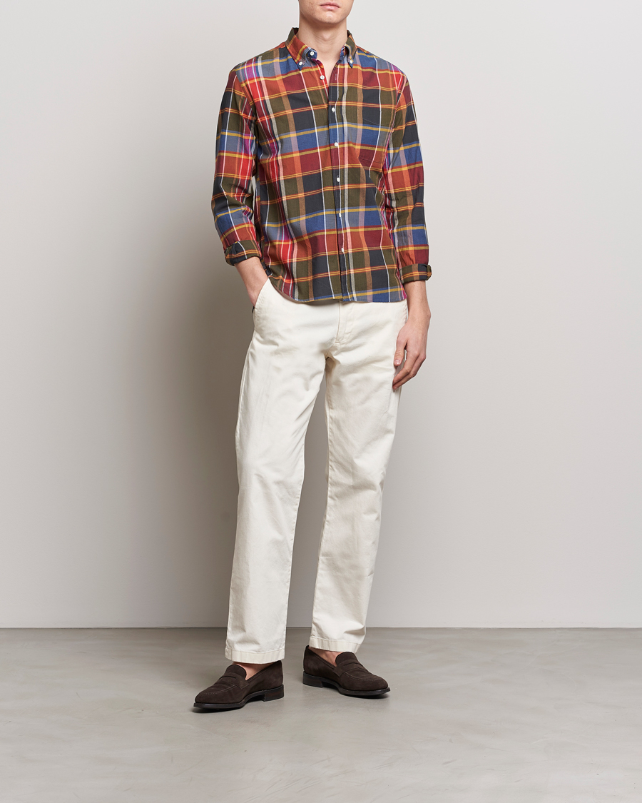 Herr | Skjortor | BEAMS PLUS | Button Down Madras Shirt Red Check