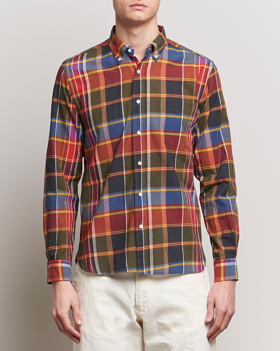 Herr | Casualskjortor | BEAMS PLUS | Button Down Madras Shirt Red Check