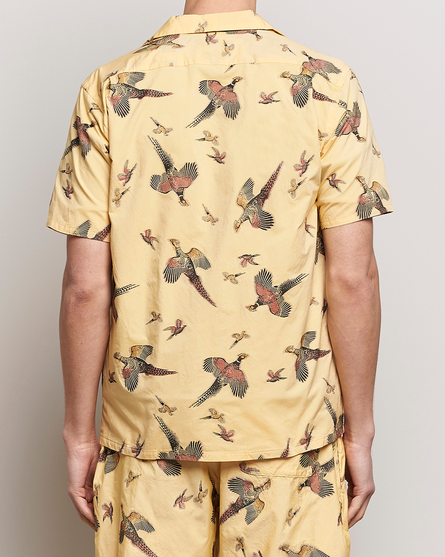 Herr | Skjortor | BEAMS PLUS | Duck Jacquard Camp Collar Shirt Yellow