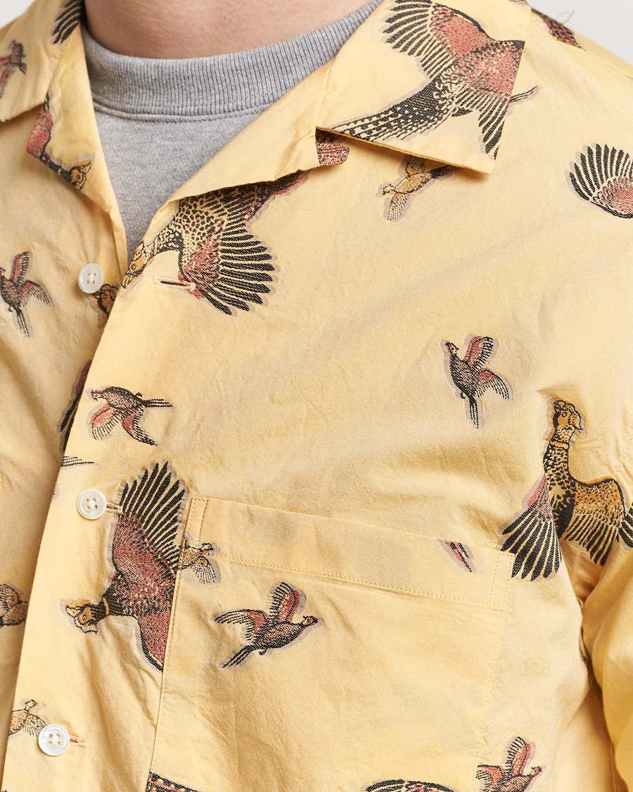 Herr | Skjortor | BEAMS PLUS | Duck Jacquard Camp Collar Shirt Yellow