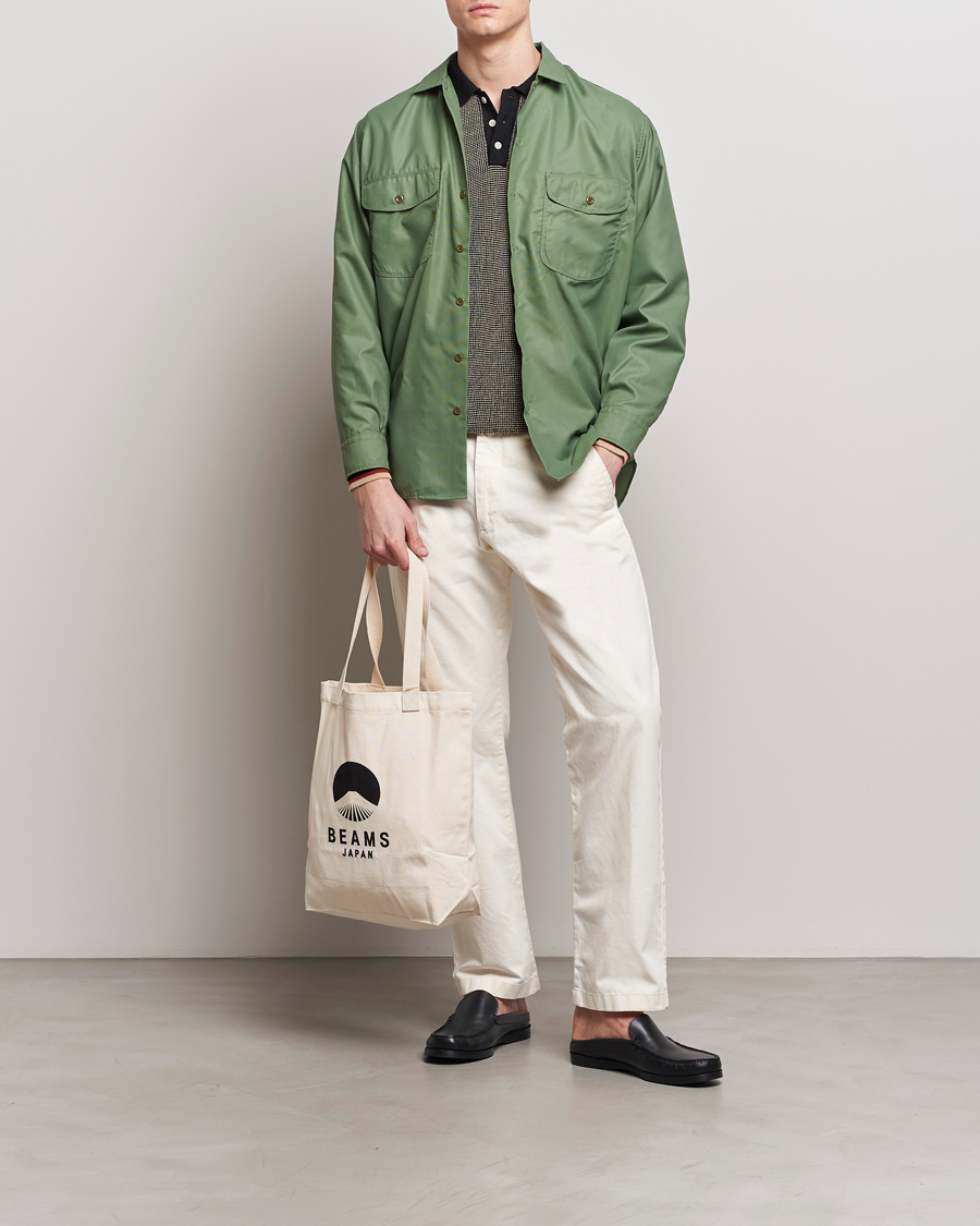 Herr | Skjortor | BEAMS PLUS | Work Micro Nylon Overshirt Olive
