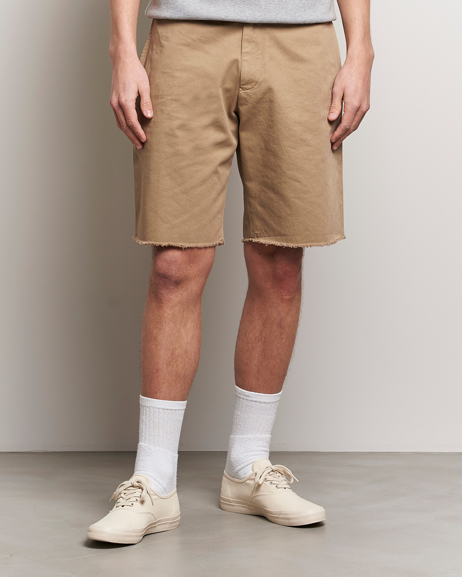 Herr | Preppy Authentic | BEAMS PLUS | Cut Off Twill Cotton Shorts Beige