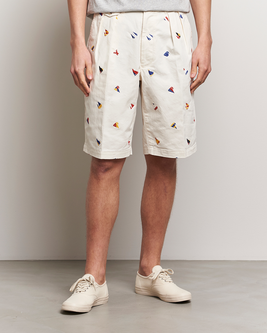 Herr | BEAMS PLUS | BEAMS PLUS | Embroidered Shorts White