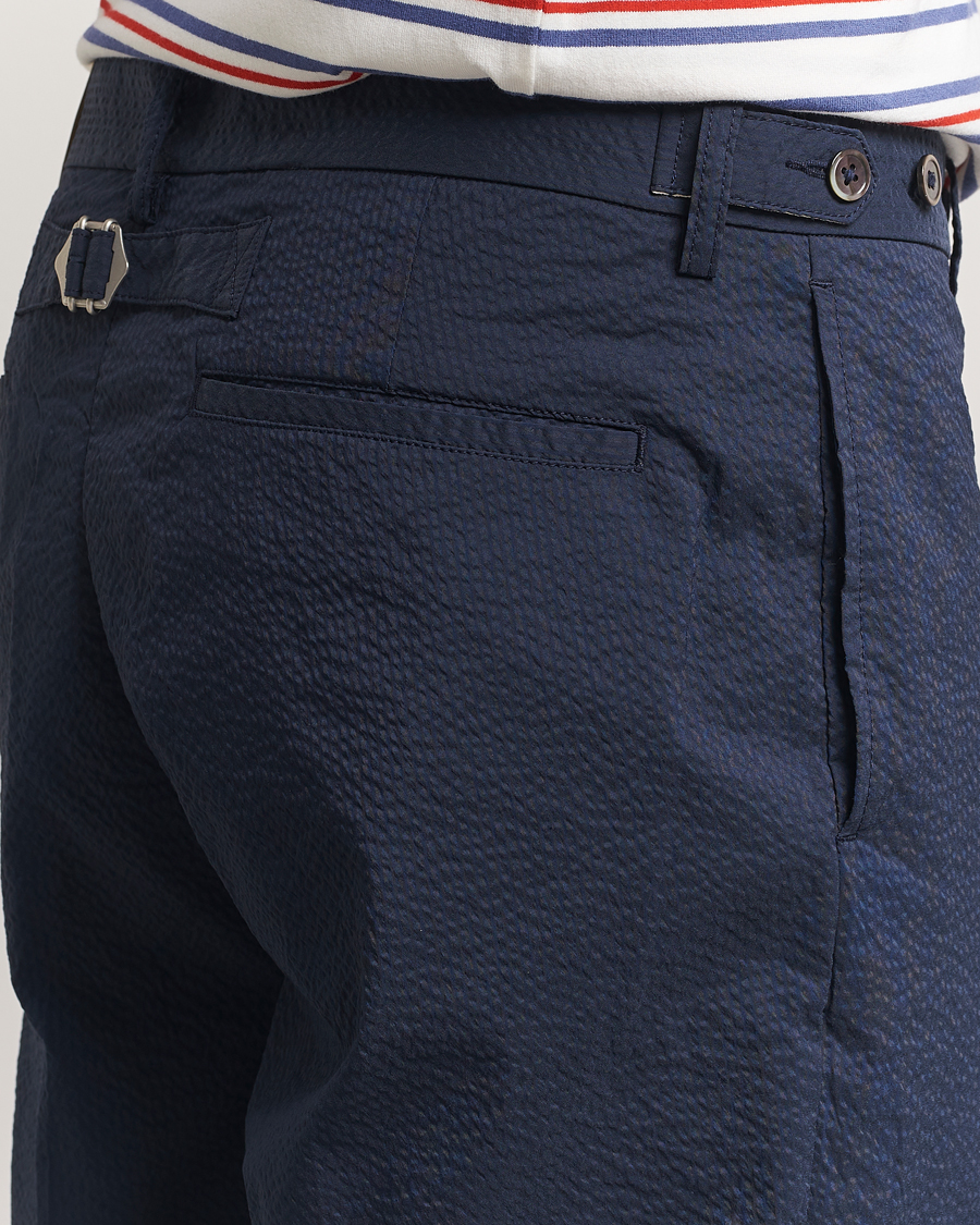 Herr | Byxor | BEAMS PLUS | Seersucker Ivy Trousers Navy