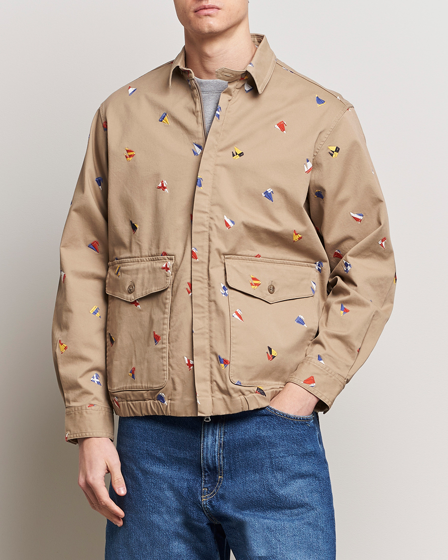 Herr | Samtida jackor | BEAMS PLUS | Embroidered Harrington Jacket Beige