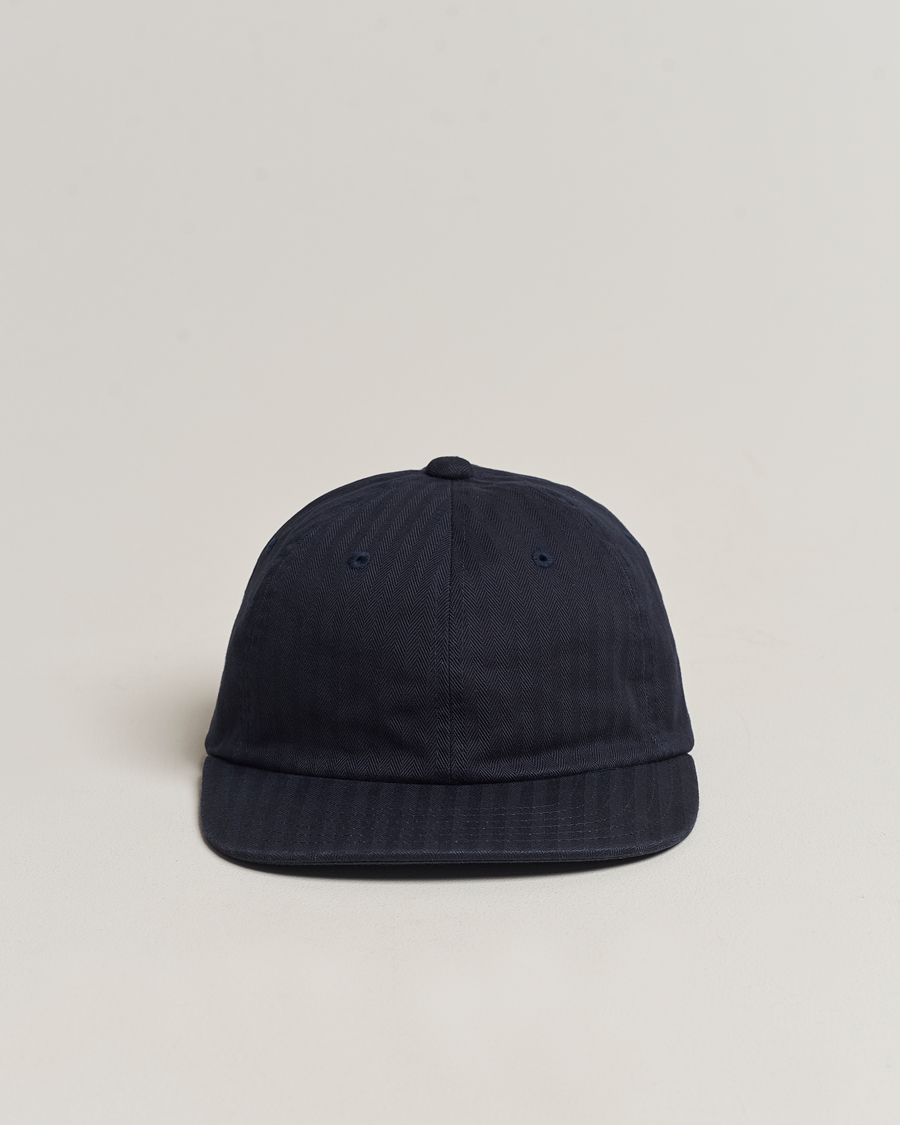 Herr | BEAMS PLUS 6 Panel Herringbone Cap Navy | BEAMS PLUS | 6 Panel Herringbone Cap Navy
