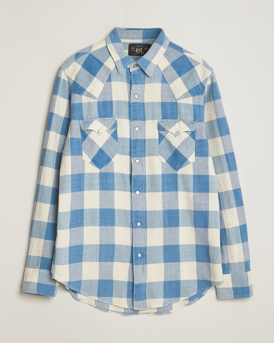 Herr | Skjortor | RRL | Buffalo Western Shirt Indigo/Cream Check