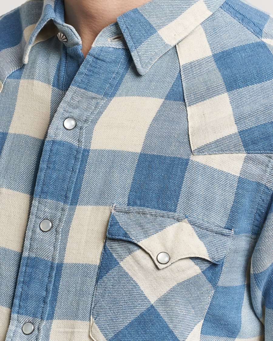 Herr | Skjortor | RRL | Buffalo Western Shirt Indigo/Cream Check