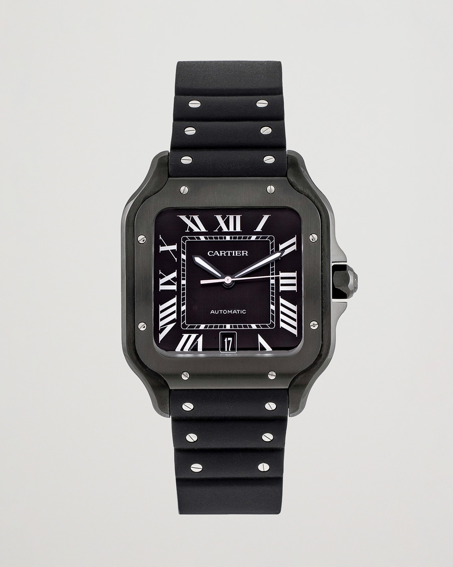 Herr | Cartier Pre-Owned Santos De Cartier Steel WSSA0039 Black | Cartier Pre-Owned | Santos De Cartier Steel WSSA0039 Black