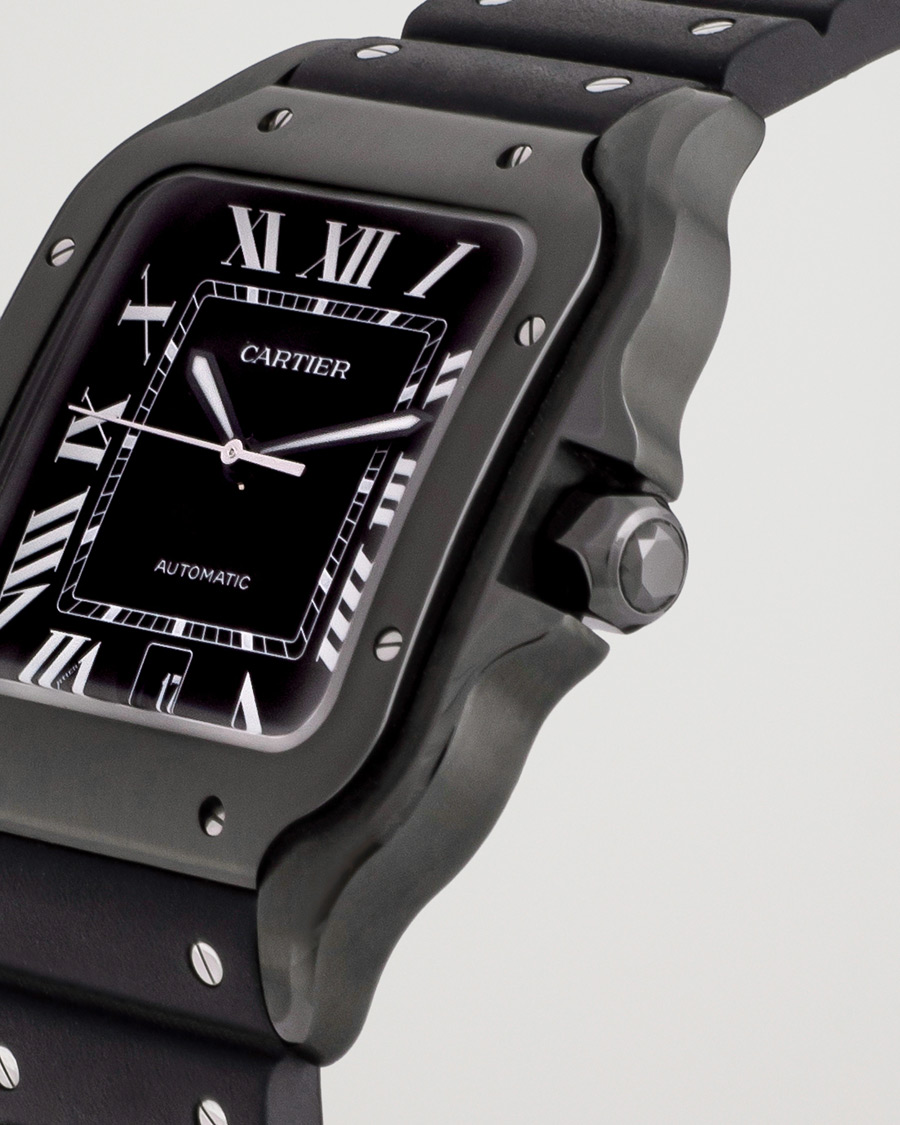 Herr | Cartier Pre-Owned Santos De Cartier Steel WSSA0039 Black | Cartier Pre-Owned | Santos De Cartier Steel WSSA0039 Black