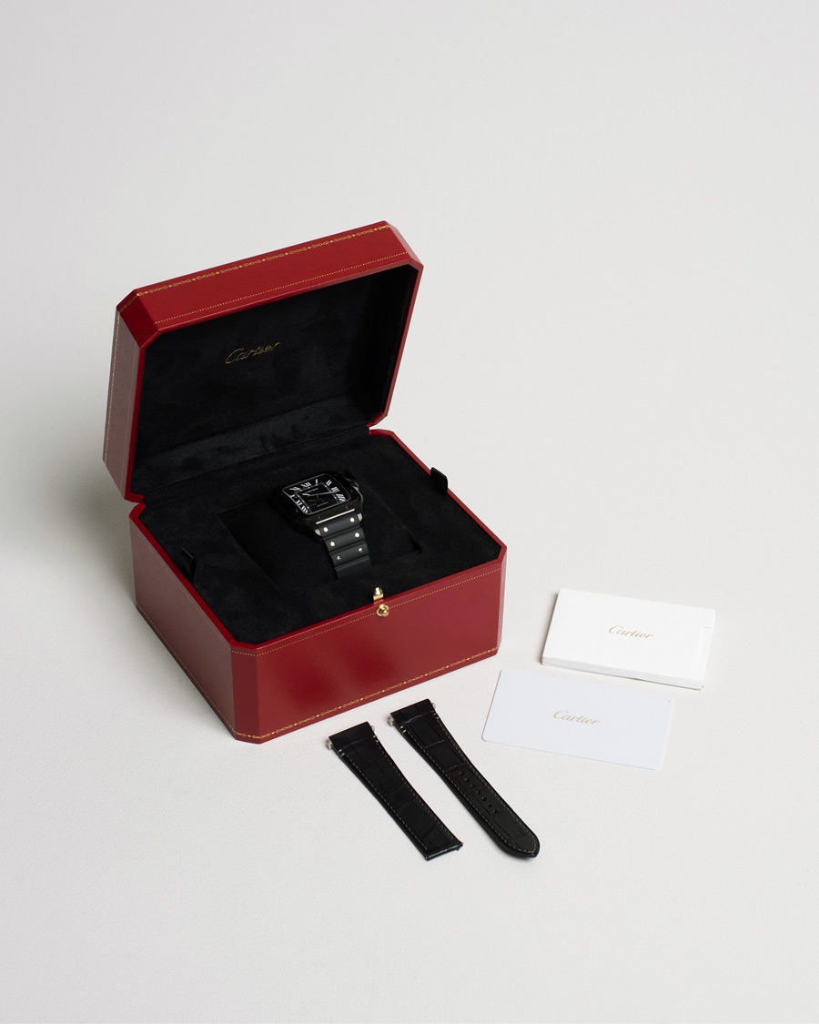 Herr | Cartier Pre-Owned Santos De Cartier Steel WSSA0039 Black | Cartier Pre-Owned | Santos De Cartier Steel WSSA0039 Black