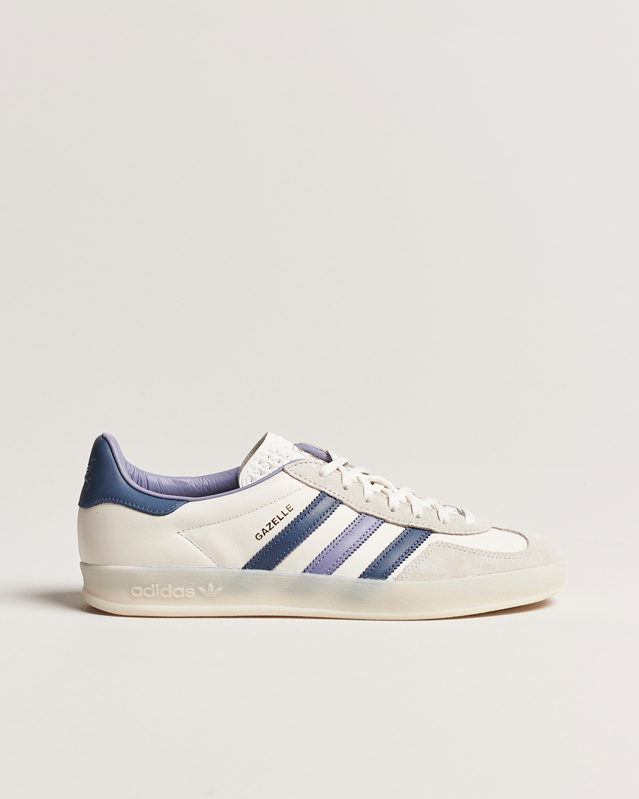 Herr | adidas Originals Gazelle Indoor Sneaker White/Blue | adidas Originals | Gazelle Indoor Sneaker White/Blue