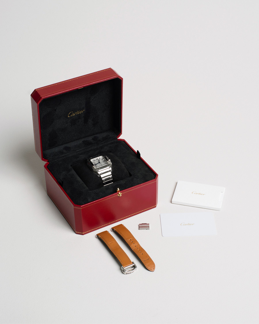 Herr | Cartier Pre-Owned Santos De Cartier Steel WSSA0029 Silver | Cartier Pre-Owned | Santos De Cartier Steel WSSA0029 Silver