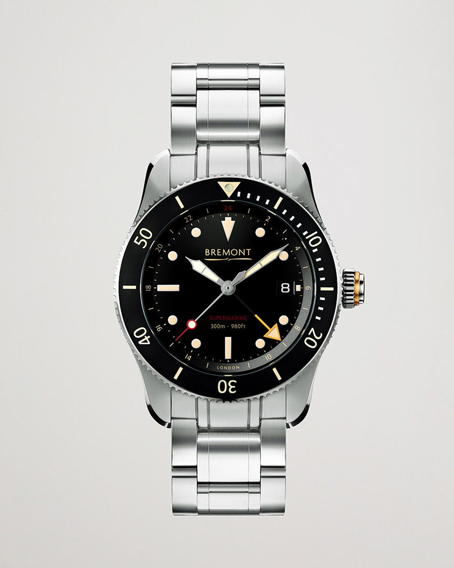 Herr | Bremont Pre-Owned S302 Supermarine GMT 40mm Steel Bracelet Silver | Bremont Pre-Owned | S302 Supermarine GMT 40mm Steel Bracelet Silver