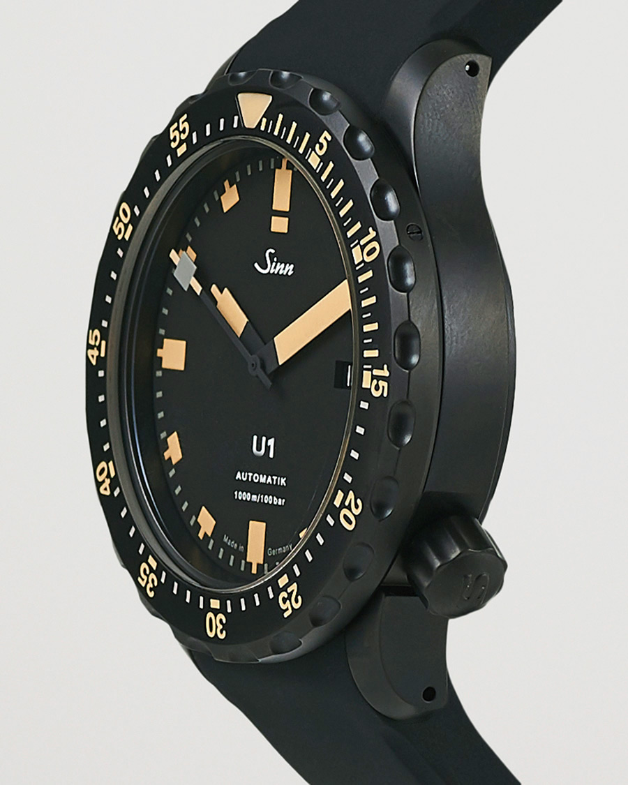 Begagnad | Pre-Owned & Vintage Watches | Sinn Pre-Owned | U1 Black Hard Coating Diving Watch Silver