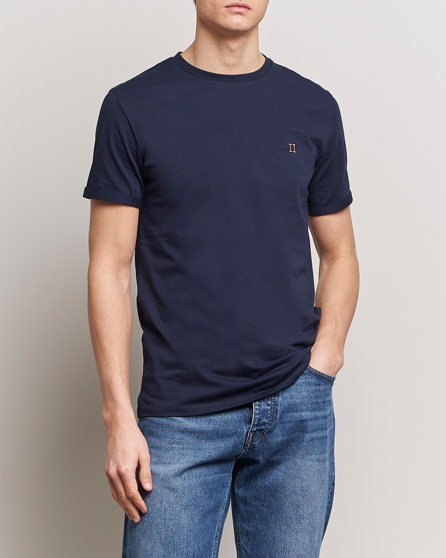 Herr | LES DEUX | LES DEUX | Nørregaard Cotton T-Shirt Navy