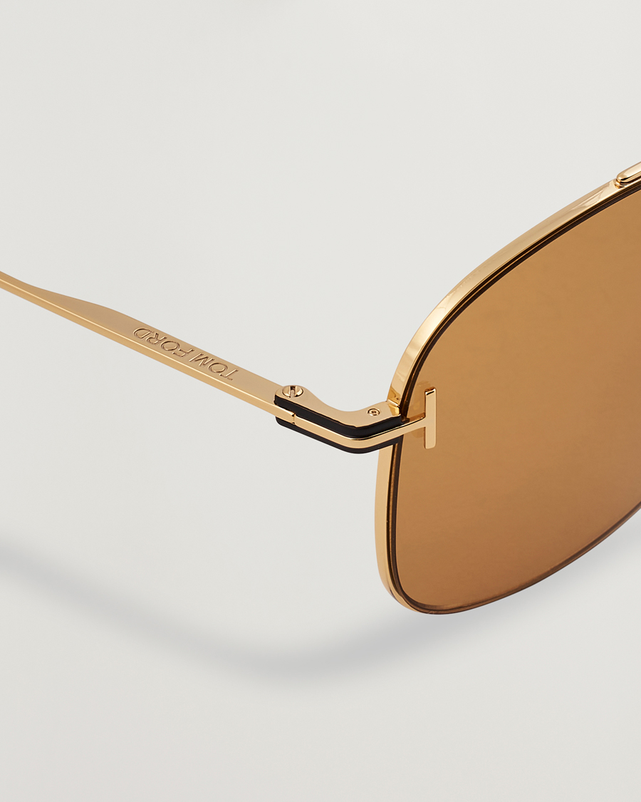 Herr | Solglasögon | Tom Ford | Jaden FT1017 Metal Sunglasses Gold/Brown