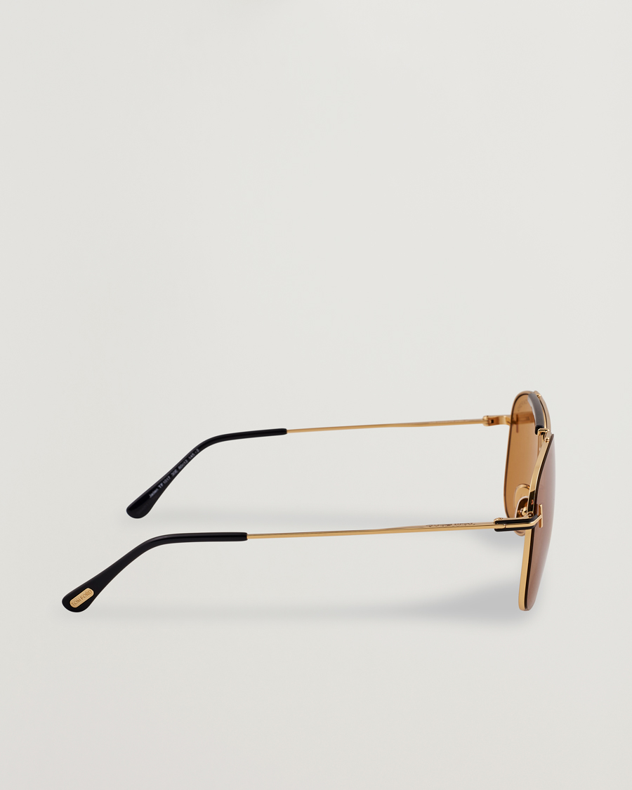 Herr | Solglasögon | Tom Ford | Jaden FT1017 Metal Sunglasses Gold/Brown