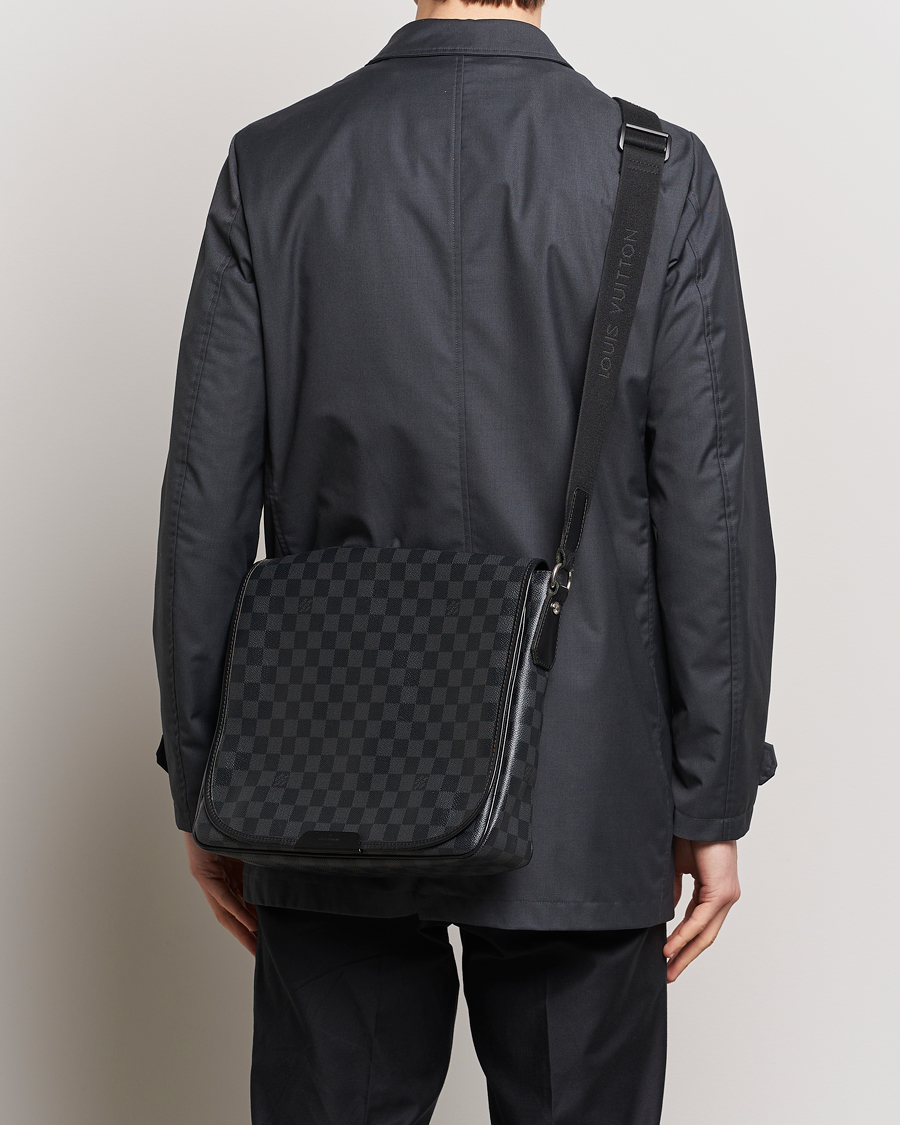 Herr | Louis Vuitton Pre-Owned Daniel MM Satchel Leather Bag Damier Graphite | Louis Vuitton Pre-Owned | Daniel MM Satchel Leather Bag Damier Graphite