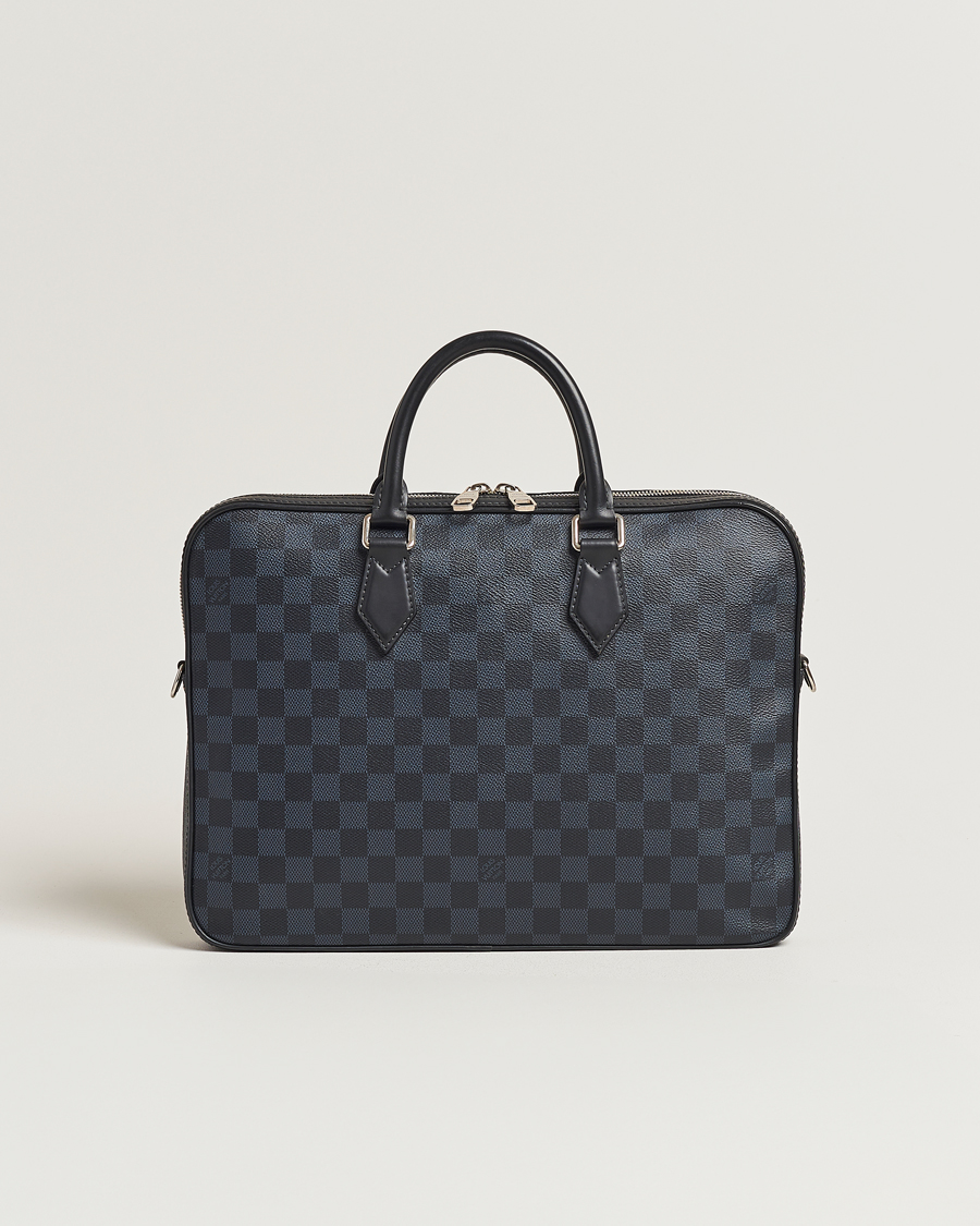 Herr | Louis Vuitton Pre-Owned Dandy Slim Briefcase Damier Navy | Louis Vuitton Pre-Owned | Dandy Slim Briefcase Damier Navy