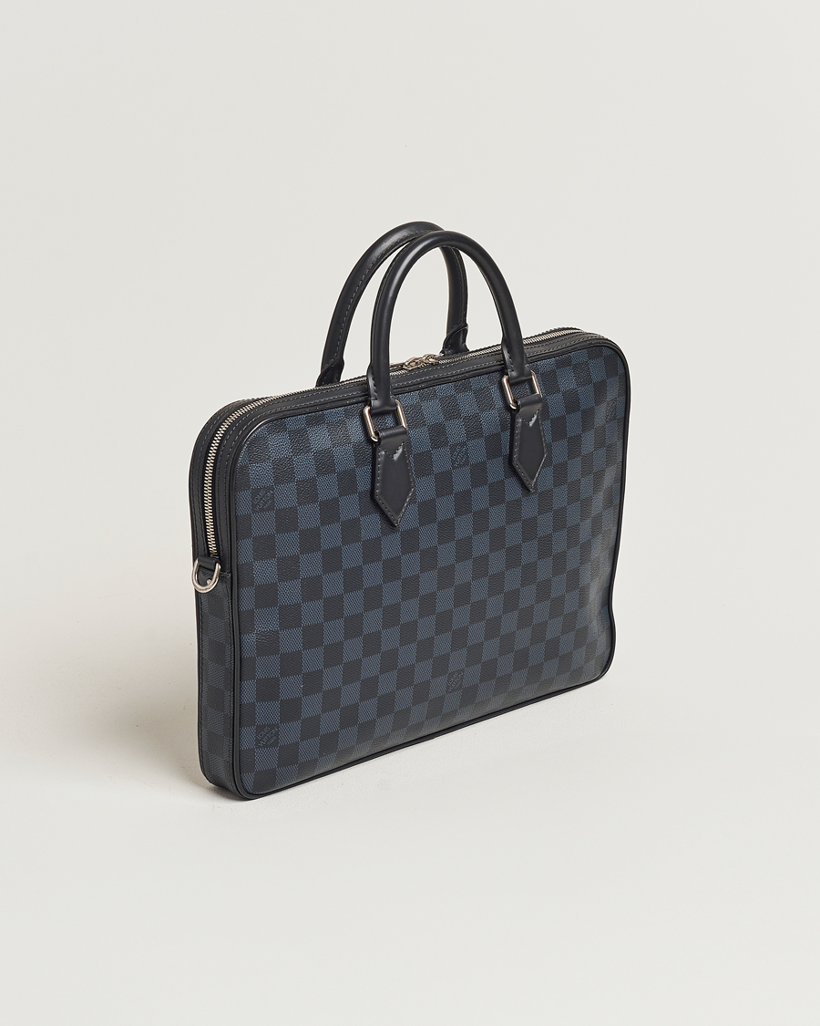 Herr | Louis Vuitton Pre-Owned Dandy Slim Briefcase Damier Navy | Louis Vuitton Pre-Owned | Dandy Slim Briefcase Damier Navy