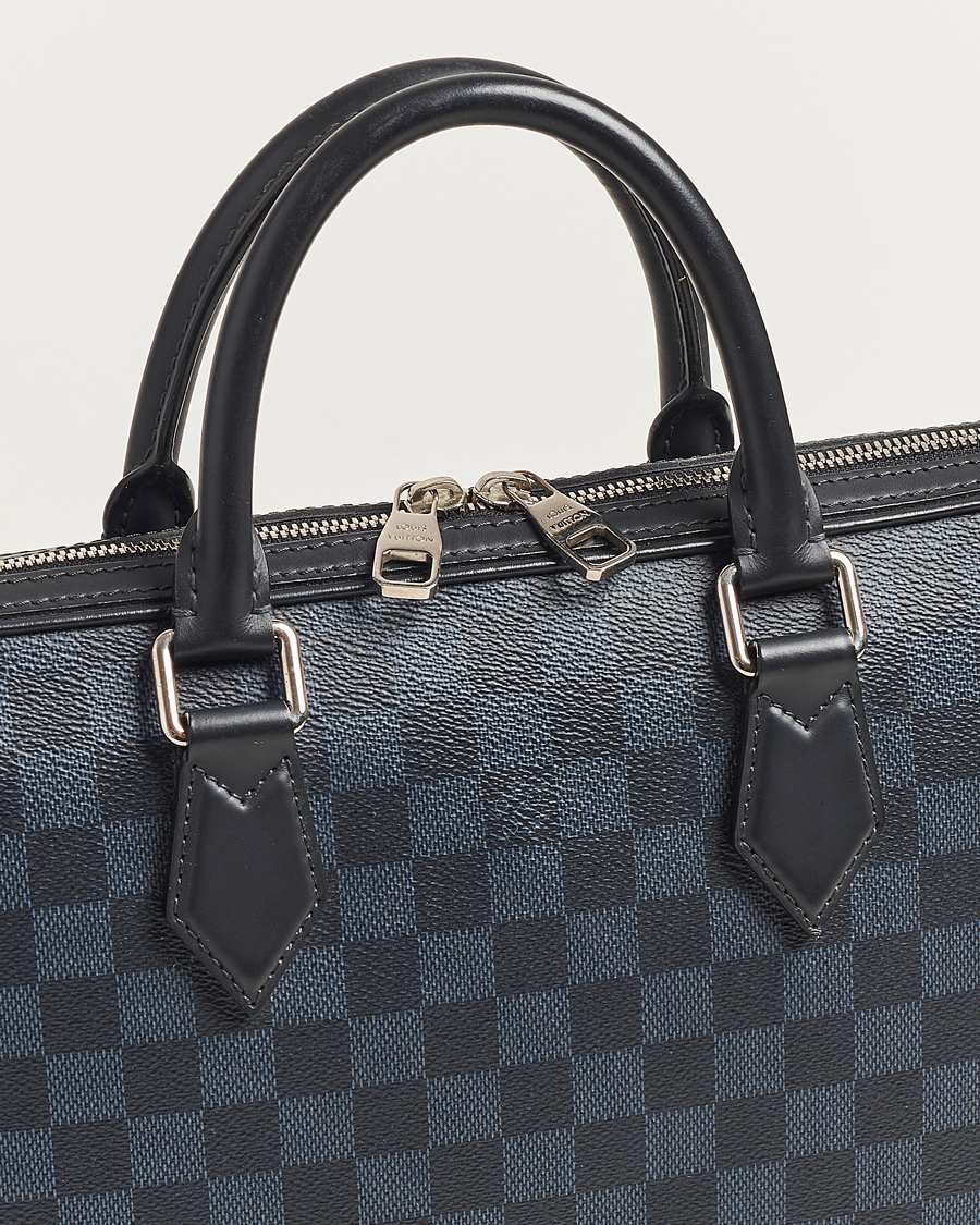 Herr | Louis Vuitton Pre-Owned Dandy Slim Briefcase Damier Navy | Louis Vuitton Pre-Owned | Dandy Slim Briefcase Damier Navy