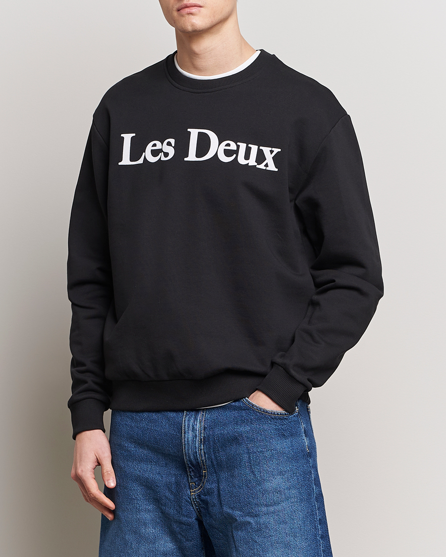 Herr | Kläder | LES DEUX | Charles Logo Sweatshirt Black