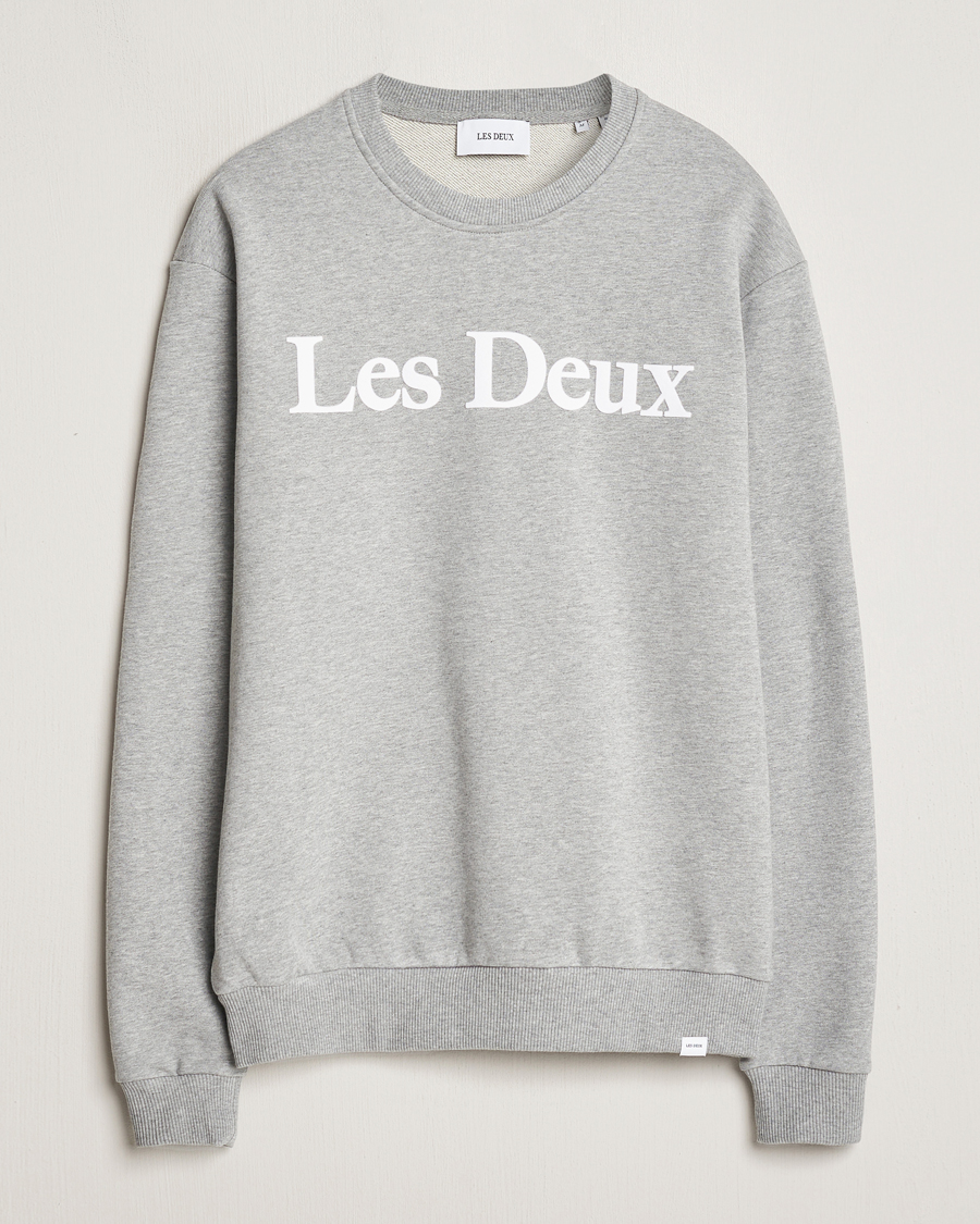 Herr | Tröjor | LES DEUX | Charles Logo Sweatshirt Light Grey Melange